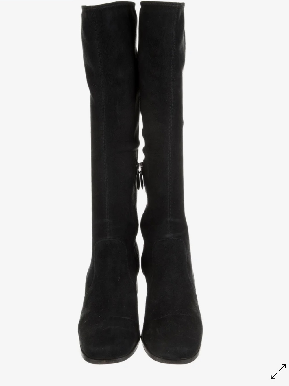 Prada Black Suede Knee High Boots - Picture 3 of 9